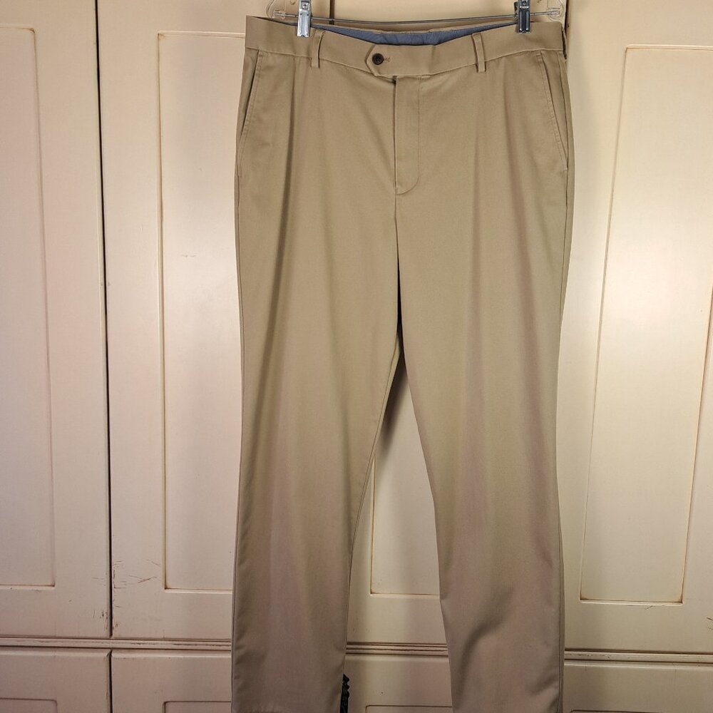 Charles Tyrwhitt Men's Tan Khaki Casual Dress Pants Classic Fit Sz 36 W 34 L
